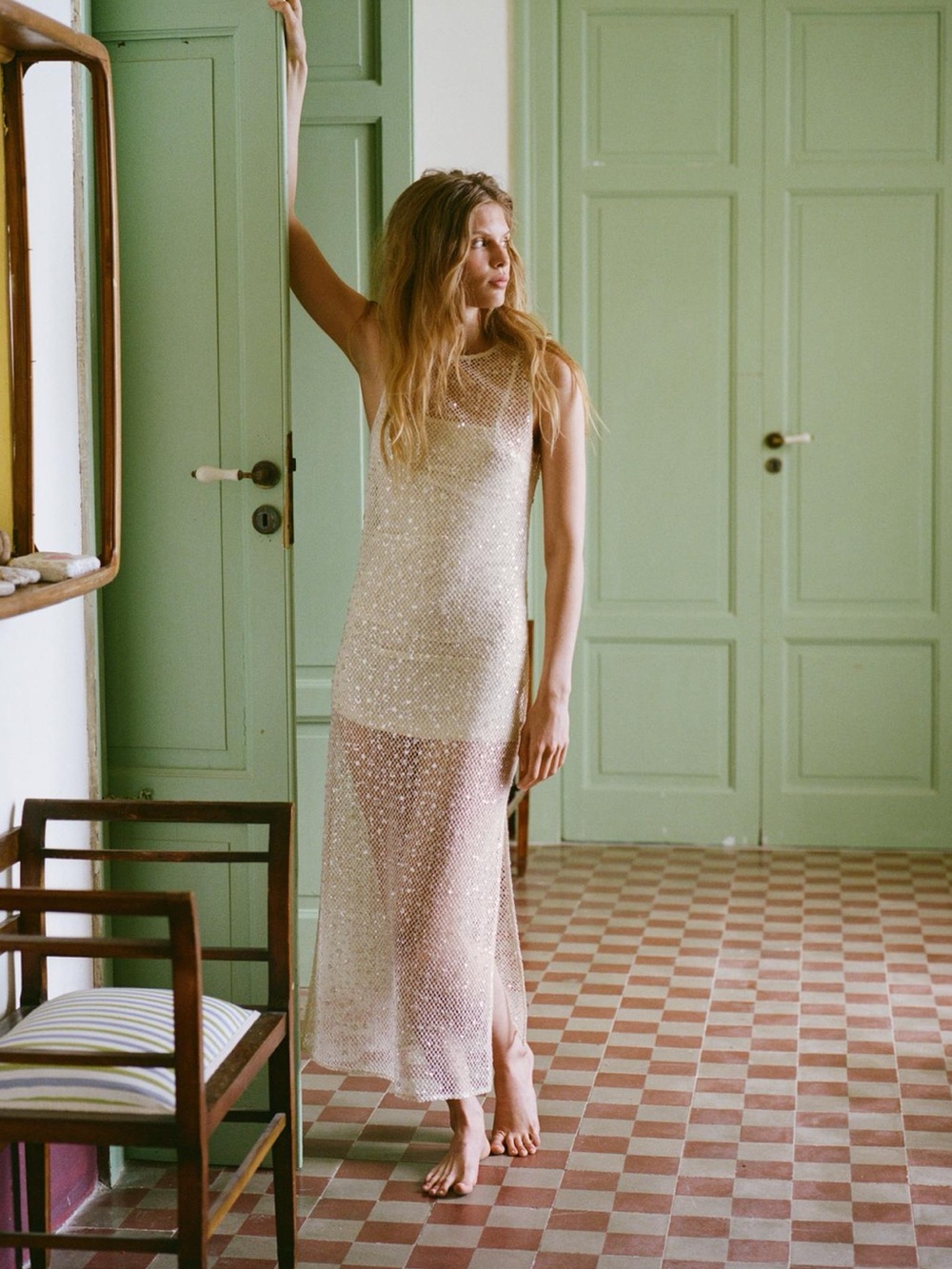 Zara SEQUIN MIDI DRESS - SIZE SMALL - NEW WITH TAGS
